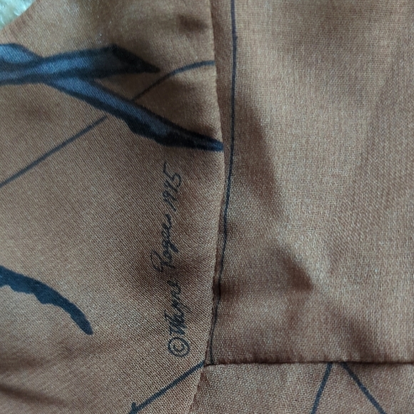 Vintage Floral Embroidered Brown Dress - Picture 5 of 11